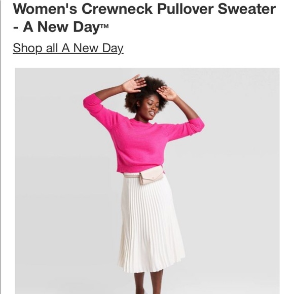 A New Day Pink Crewneck Pullover Sweater - Picture 4 of 11